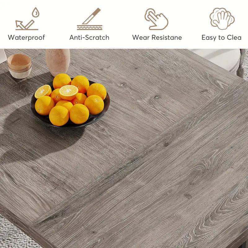 NNETMLT Rustic Rectangular Dining Table - Mekamart Australia