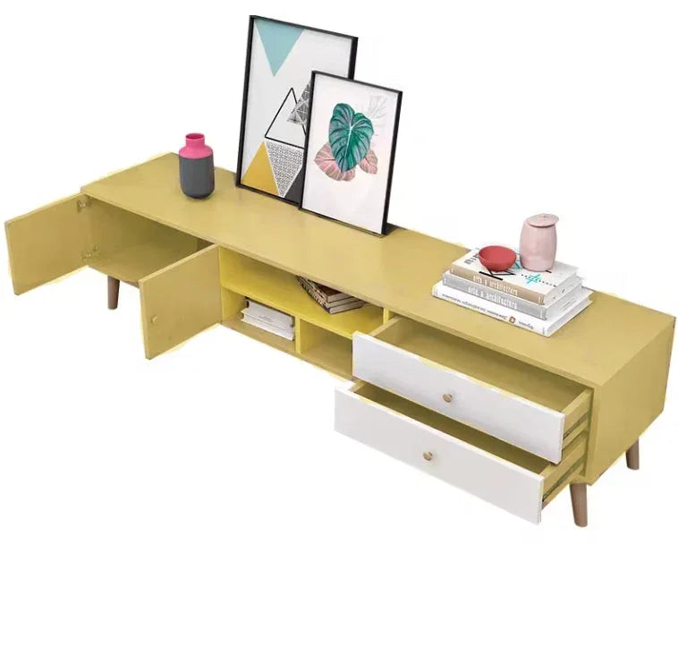 NNECN Two-Doors, Two-Drawers Wooden TV Cabinet - Mekamart Australia