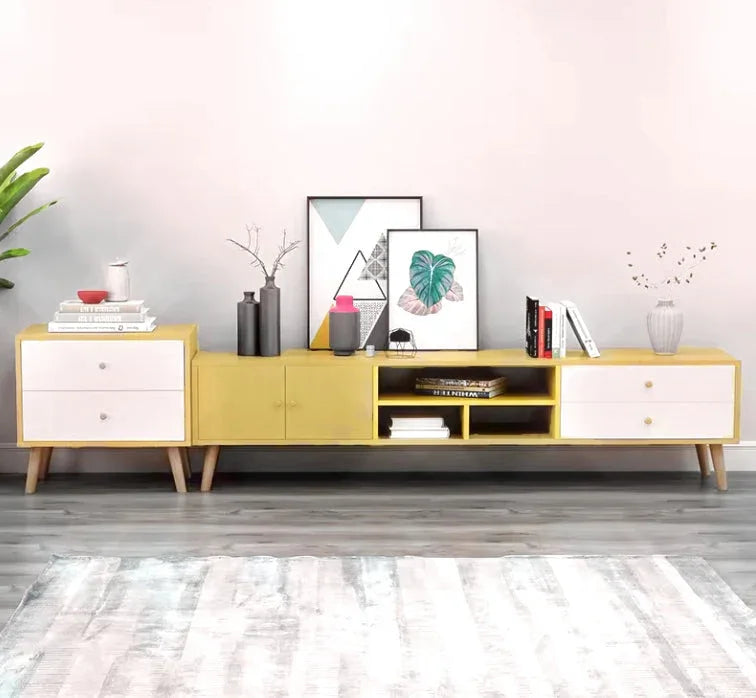 NNECN Two-Doors, Two-Drawers Wooden TV Cabinet - Mekamart Australia