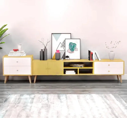 NNECN Two-Doors, Two-Drawers Wooden TV Cabinet - Mekamart Australia
