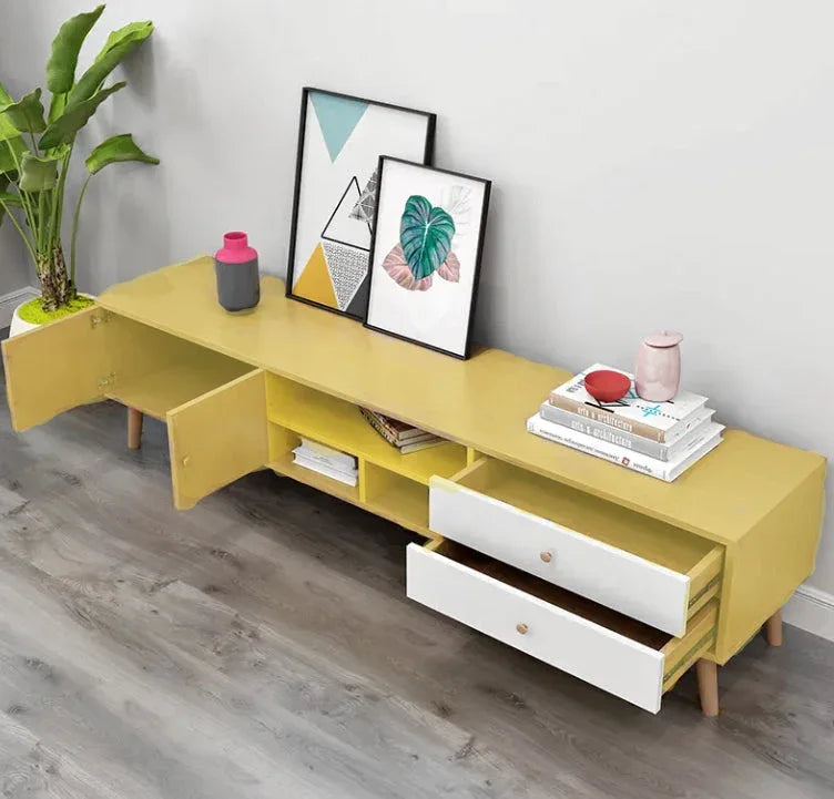 NNECN Two-Doors, Two-Drawers Wooden TV Cabinet - Mekamart Australia