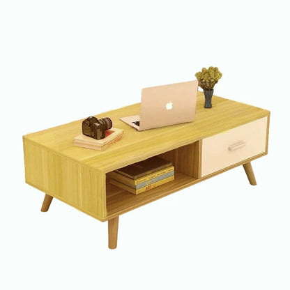 NNECN Coffee Table with Storage Drawer and Open Shelf - Mekamart Australia
