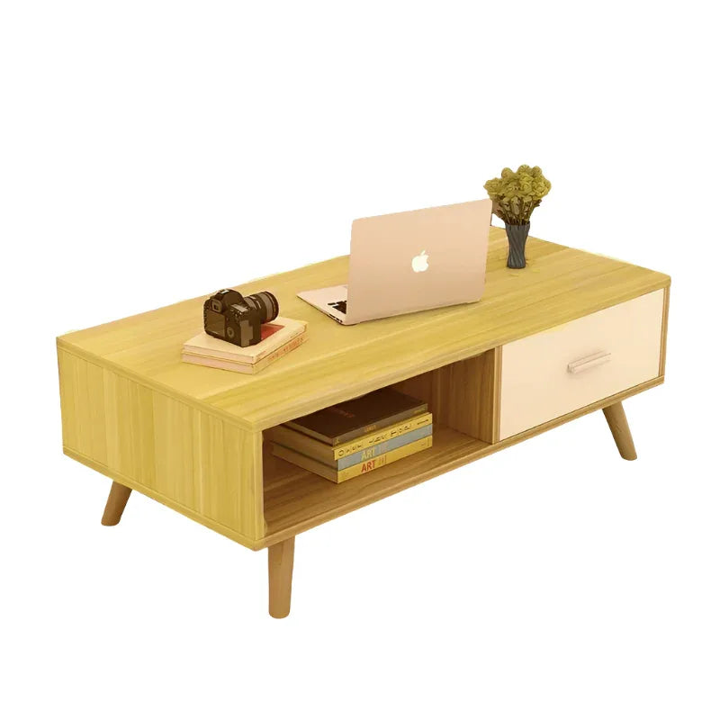 NNECN Coffee Table with Storage Drawer and Open Shelf - Mekamart Australia