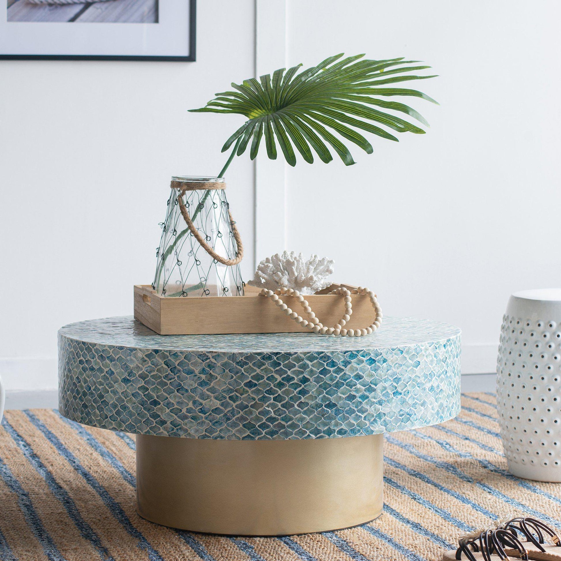 GOA SHELL COFFEE TABLE - Mekamart Australia