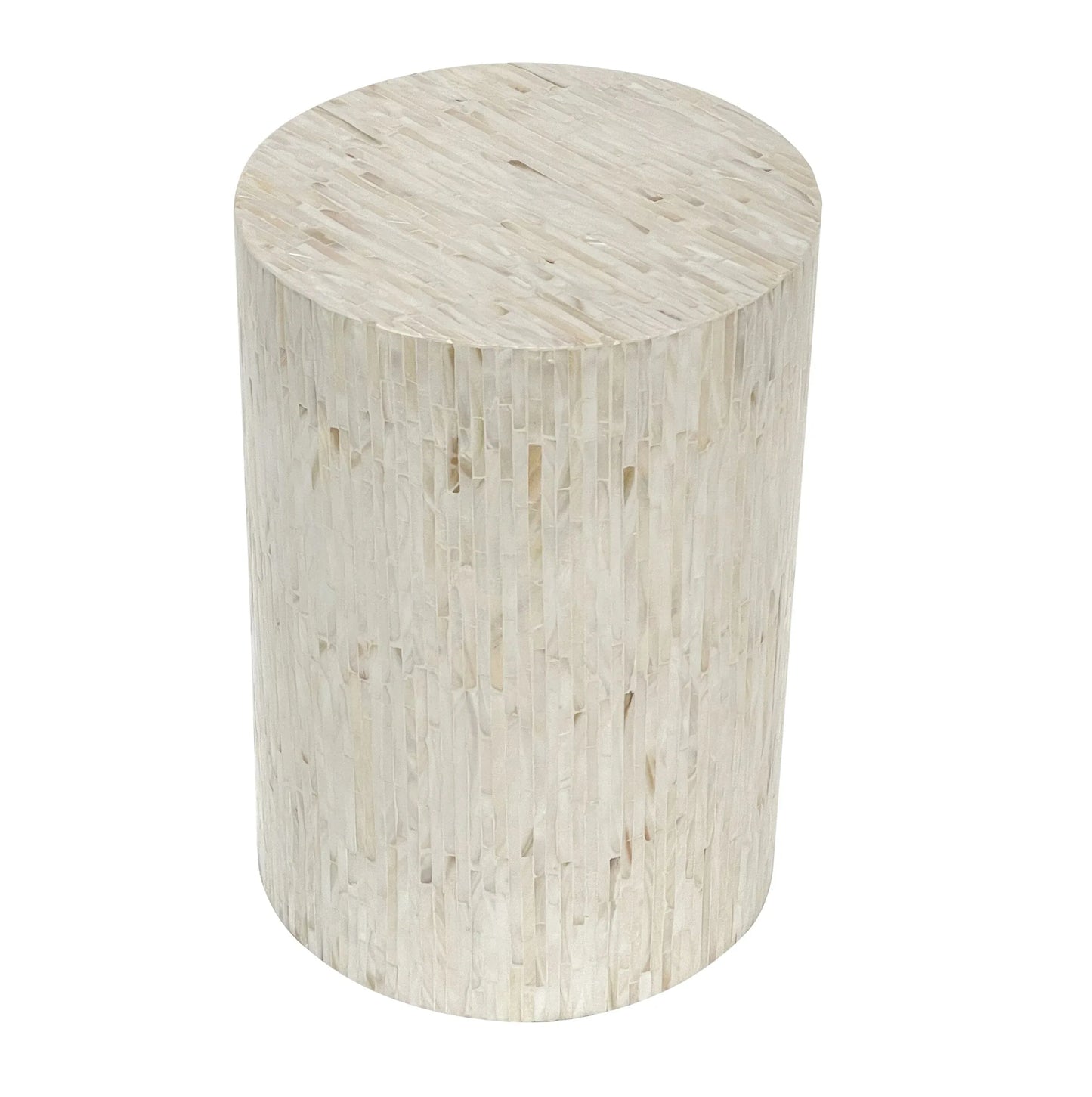 ALPINE MOTHER OF PEARL HAND MADE STOOL/SIDE TABLE - Mekamart Australia