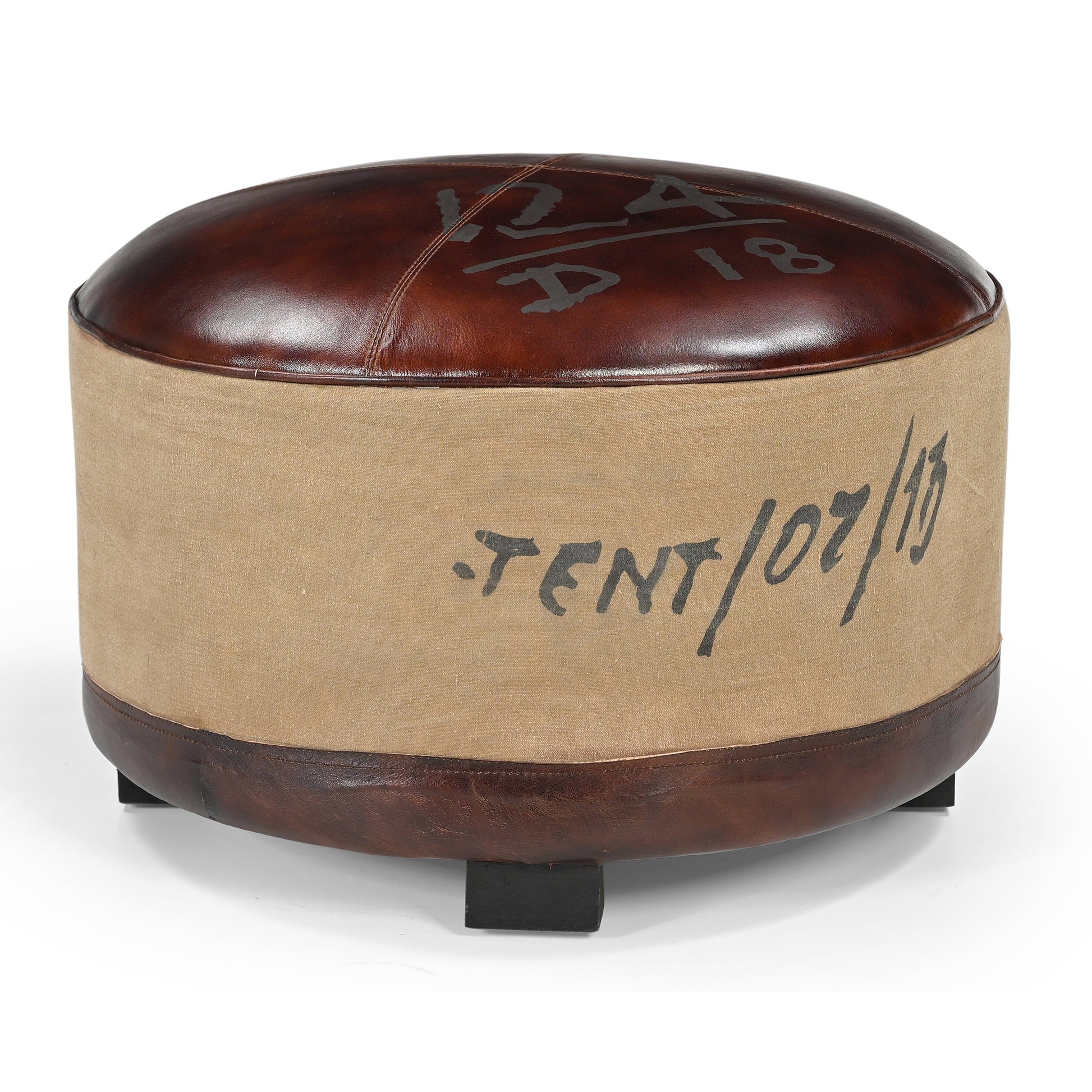 VINTAGE ROUND OTTOMAN - Mekamart Australia