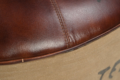 VINTAGE ROUND OTTOMAN - Mekamart Australia