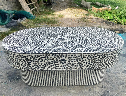 FLORAL MOTHER OF PEARL COFFEE TABLE - Mekamart Australia