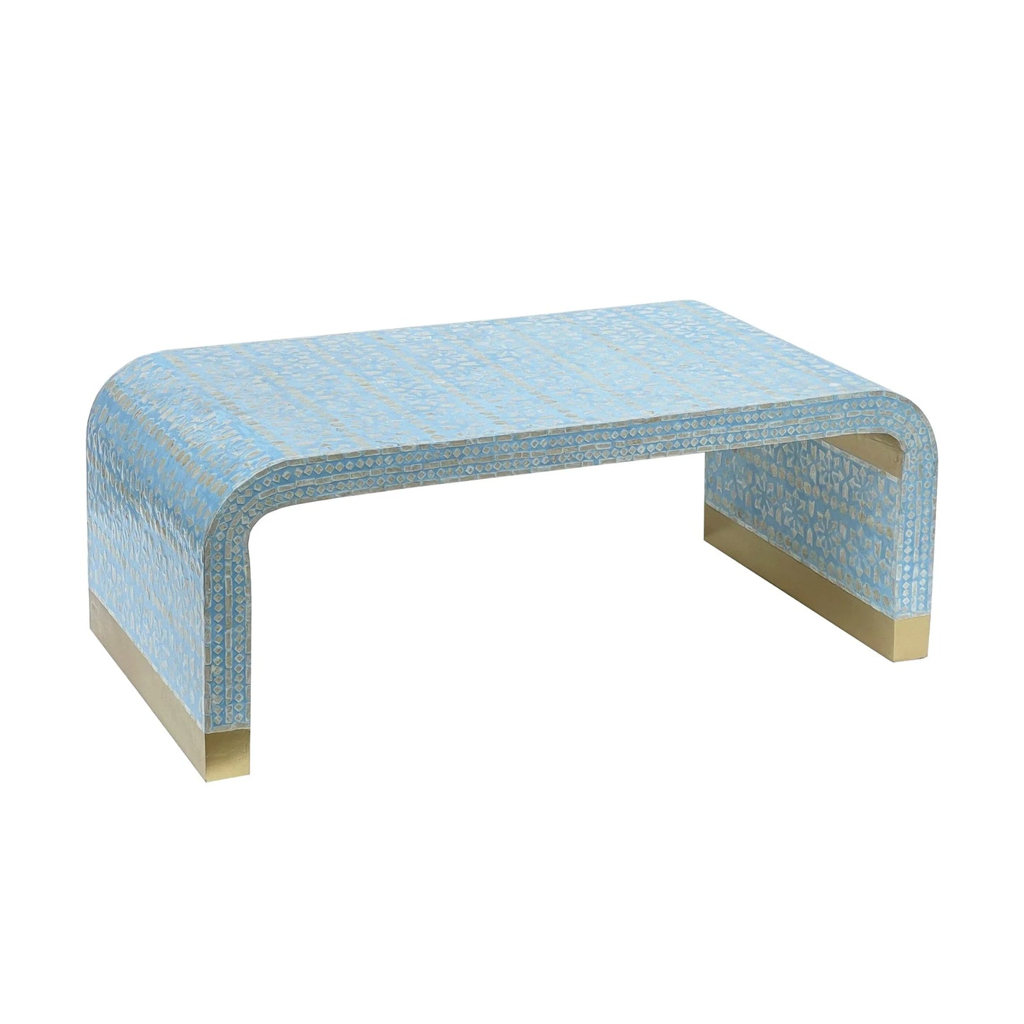 MOTHER OF PEARL MEDITERRANEAN BREEZE LOW PROFILE COFFEE TABLE - Mekamart Australia