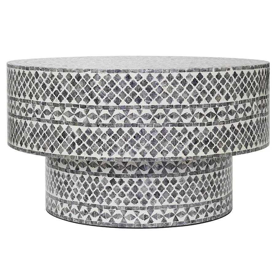 DIAMOND MOTHER OF PEARL COFFEE TABLE BLACK - Mekamart Australia