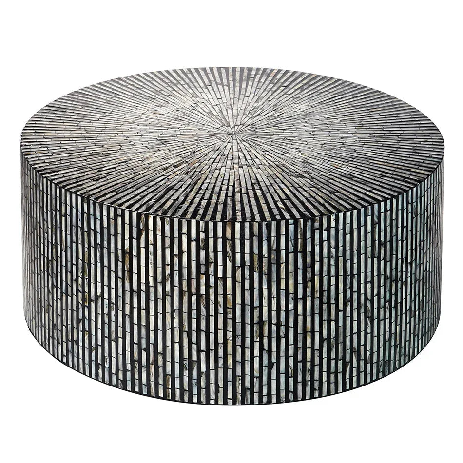CORDELIA ROUND MOTHER OF PEARL COFFEE TABLE - Mekamart Australia