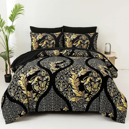 Regal Elegance Black and Gold 3 Pc Comforter & Pillow Cover Set KING