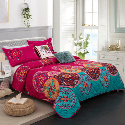 Charming Autumn Warm Plush 3 Pc Bedspread & Pillow Cover Set