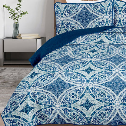 Whimsical Winter Frosty Elegant 3 Pc Bedspread & Pillow Cover Set