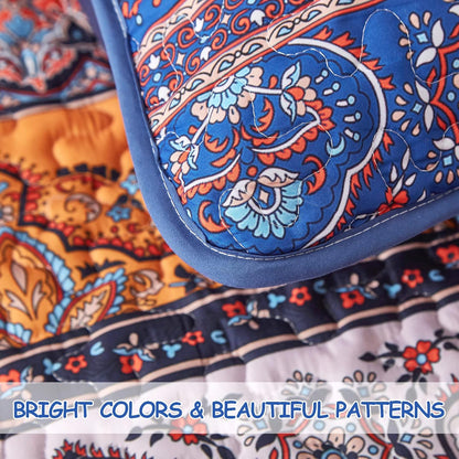 Exquisite Delicate Floral Classic 3 Pc XL Bedspread & Pillow Cover Set