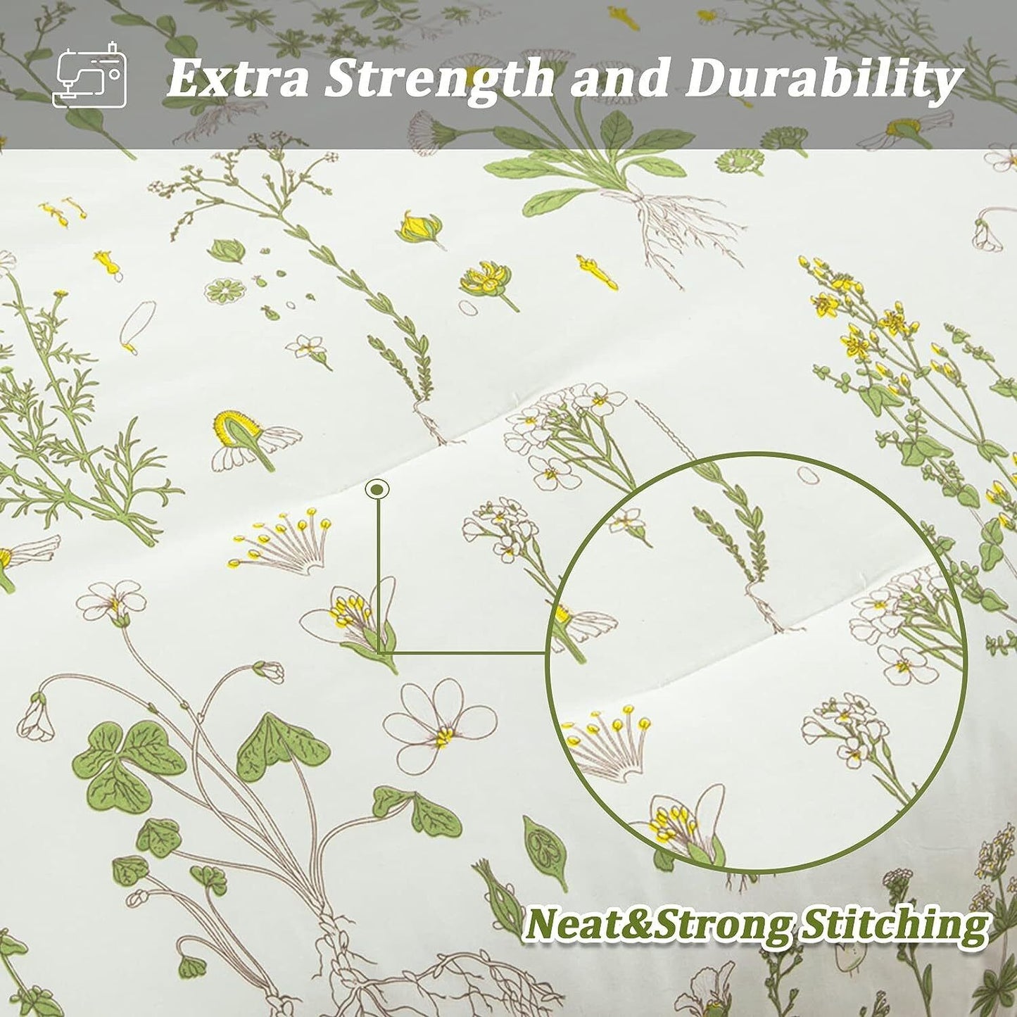 Vintage Delicate green bloom 3 Pc Comforter & Pillow Cover Set