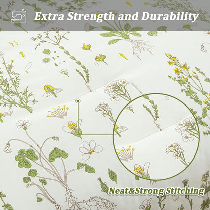 Vintage Delicate green bloom 3 Pc Comforter & Pillow Cover Set