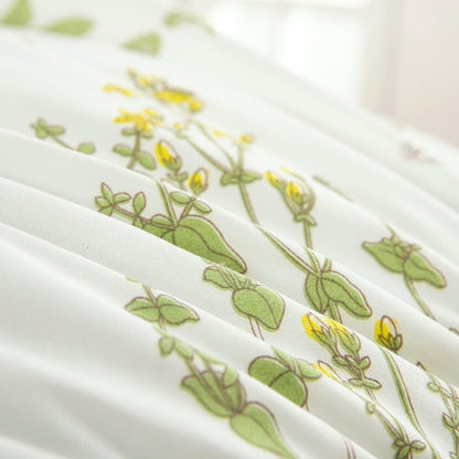 Vintage Delicate green bloom 3 Pc Comforter & Pillow Cover Set