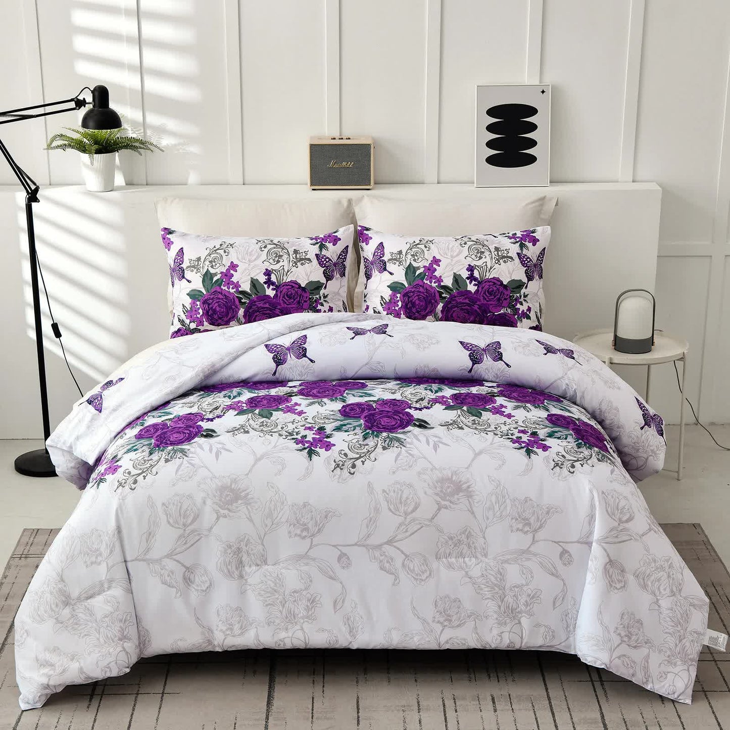 Luxe Loft Purple rose Quilted Comforter & Shams – Trending 3‑Piece Set