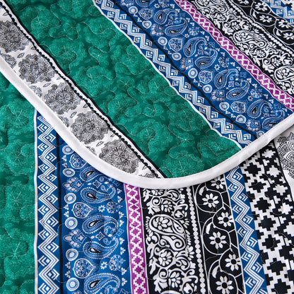 Romantic Blush green grey 3 Pc Bedspread & Pillow Cover Set