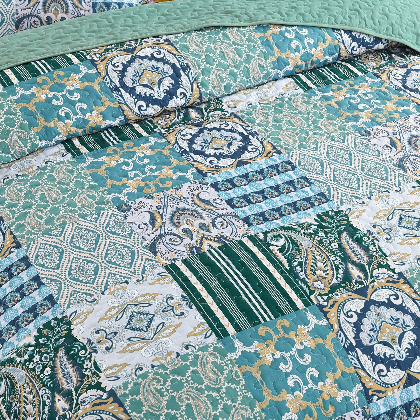 Exquisite Regal Purple 3 Pc Bedspread & Pillow Cover Set