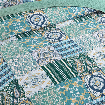 Exquisite Regal Purple 3 Pc Bedspread & Pillow Cover Set