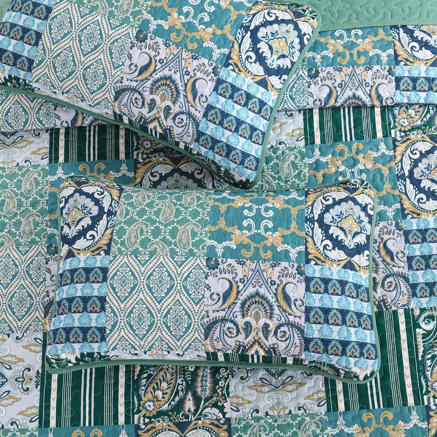 Exquisite Regal Purple 3 Pc Bedspread & Pillow Cover Set