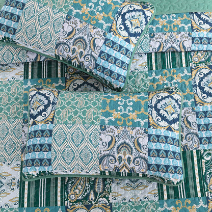 Exquisite Regal Purple 3 Pc Bedspread & Pillow Cover Set