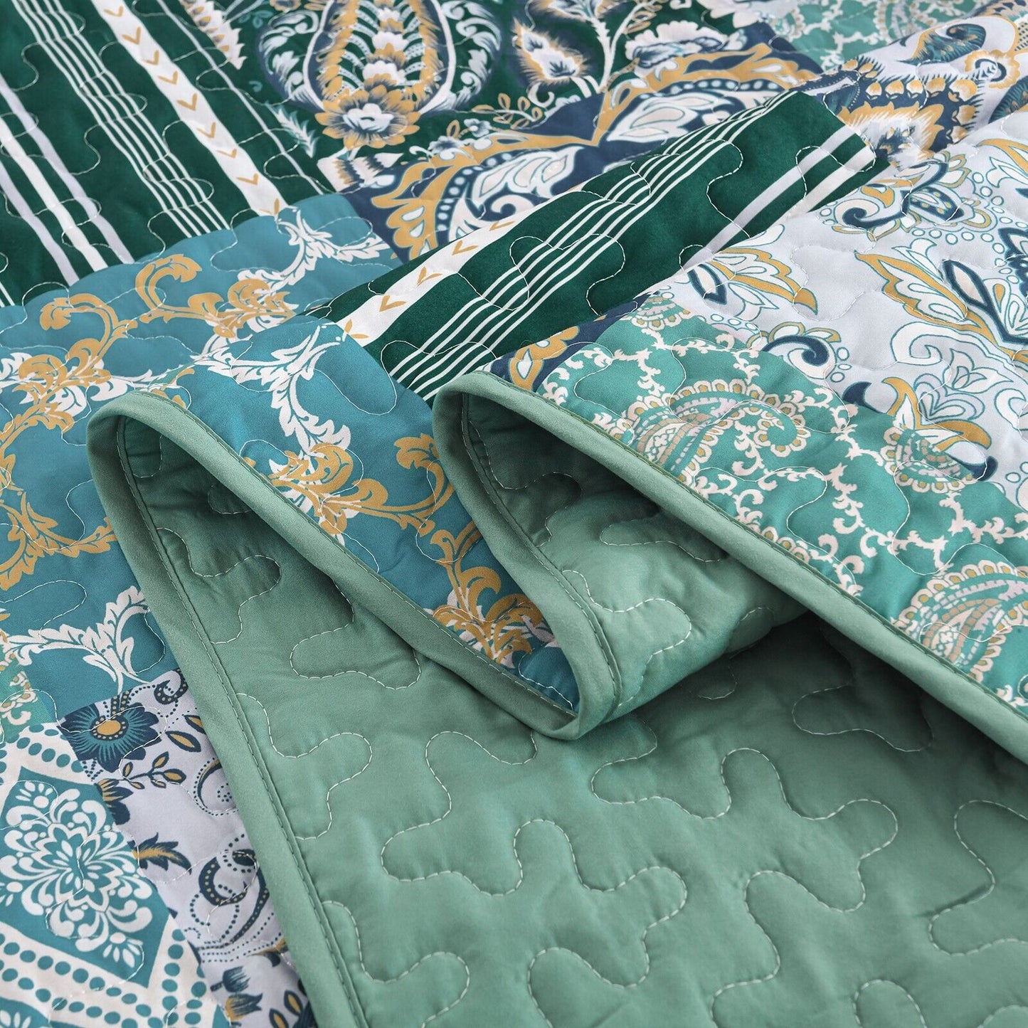 Exquisite Regal Purple 3 Pc Bedspread & Pillow Cover Set