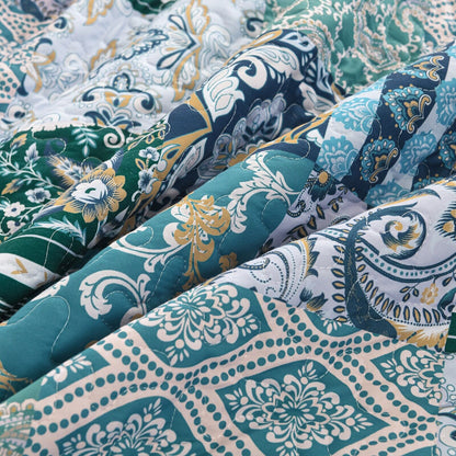 Exquisite Regal Purple 3 Pc Bedspread & Pillow Cover Set