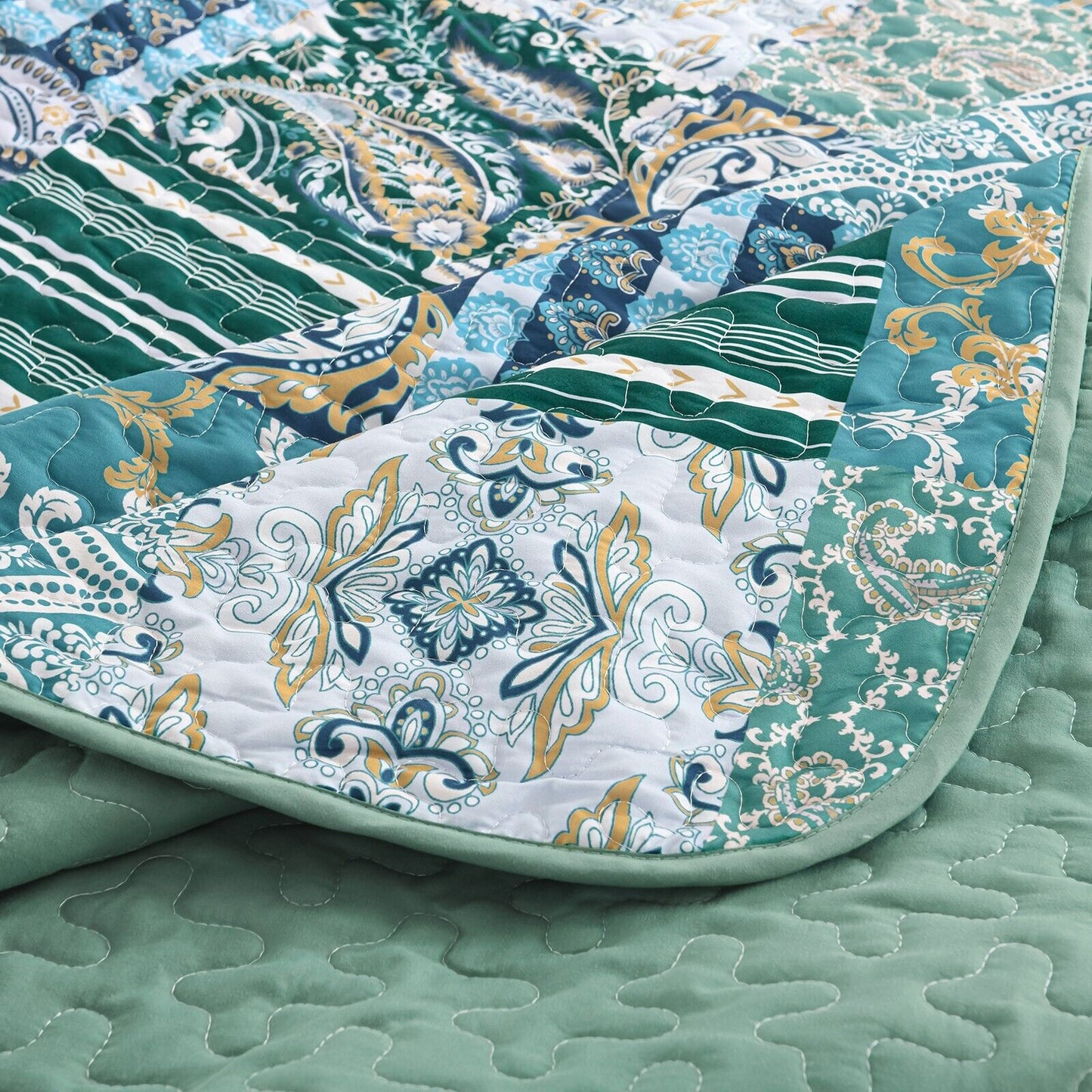 Exquisite Regal Purple 3 Pc Bedspread & Pillow Cover Set