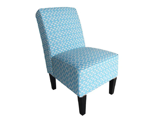 Cafe Lounge Couch Ramie Cotton Fabric Accent Dining Relax Chair Pub Seating Blue New - Mekamart Australia