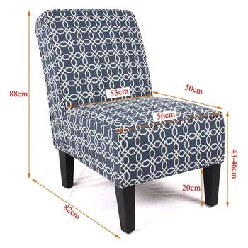 Cafe Lounge Couch Ramie Cotton Fabric Accent Dining Relax Chair Pub Seating Blue New - Mekamart Australia