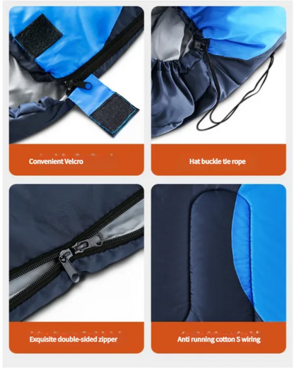 Sleeping Bag - Lightweight for Adults, Camping, Hiking, Backpacking (With accessories + eye mask + earbuds + square pillow) - Mekamart Australia