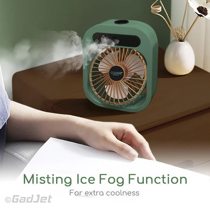 Green color USB 2-in-1 Misting Fan & Humidifier – Portable Cooling and Humidifying Solution