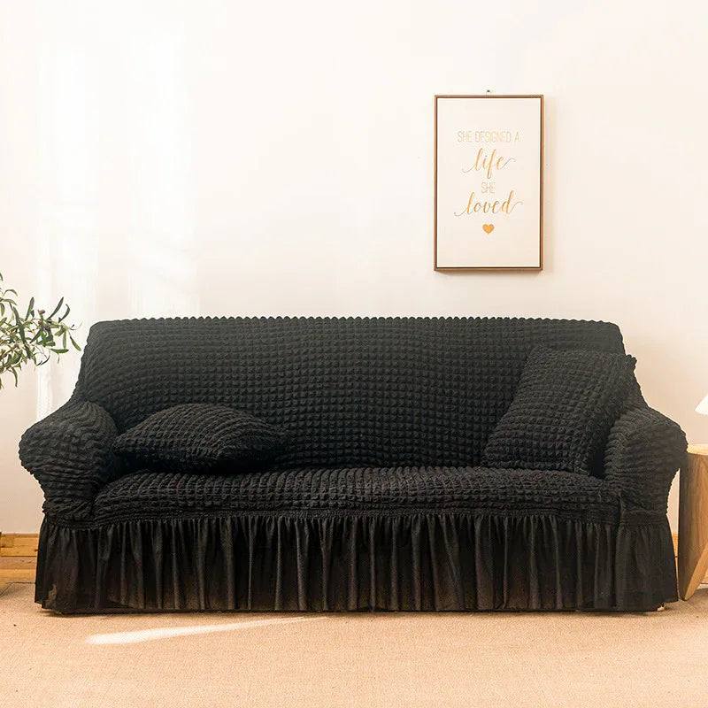 Elastic sofa cover black (190-230cm) - Mekamart Australia