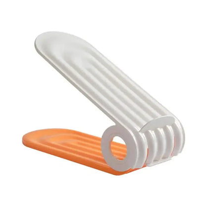 2 PCS Orange Adjustable Shoe Slot Organizer - Space-Saving Shoe Storage Solution for Closet and Shelf - Mekamart Australia