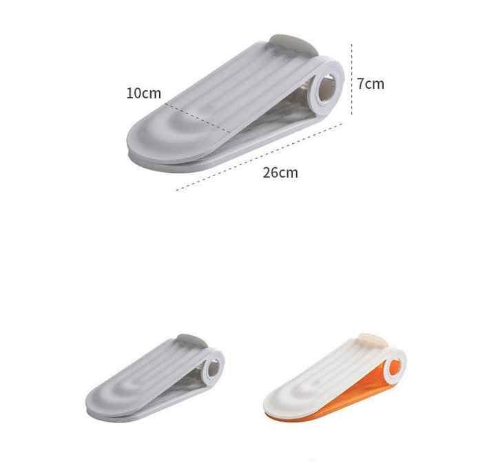 2 PCS Orange Adjustable Shoe Slot Organizer - Space-Saving Shoe Storage Solution for Closet and Shelf - Mekamart Australia