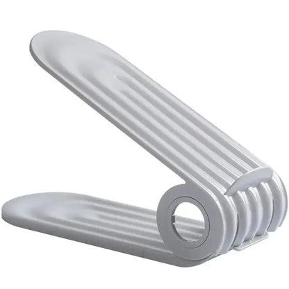 2 PCS Grey Adjustable Shoe Slot Organizer - Space-Saving Shoe Storage Solution for Closet and Shelf - Mekamart Australia