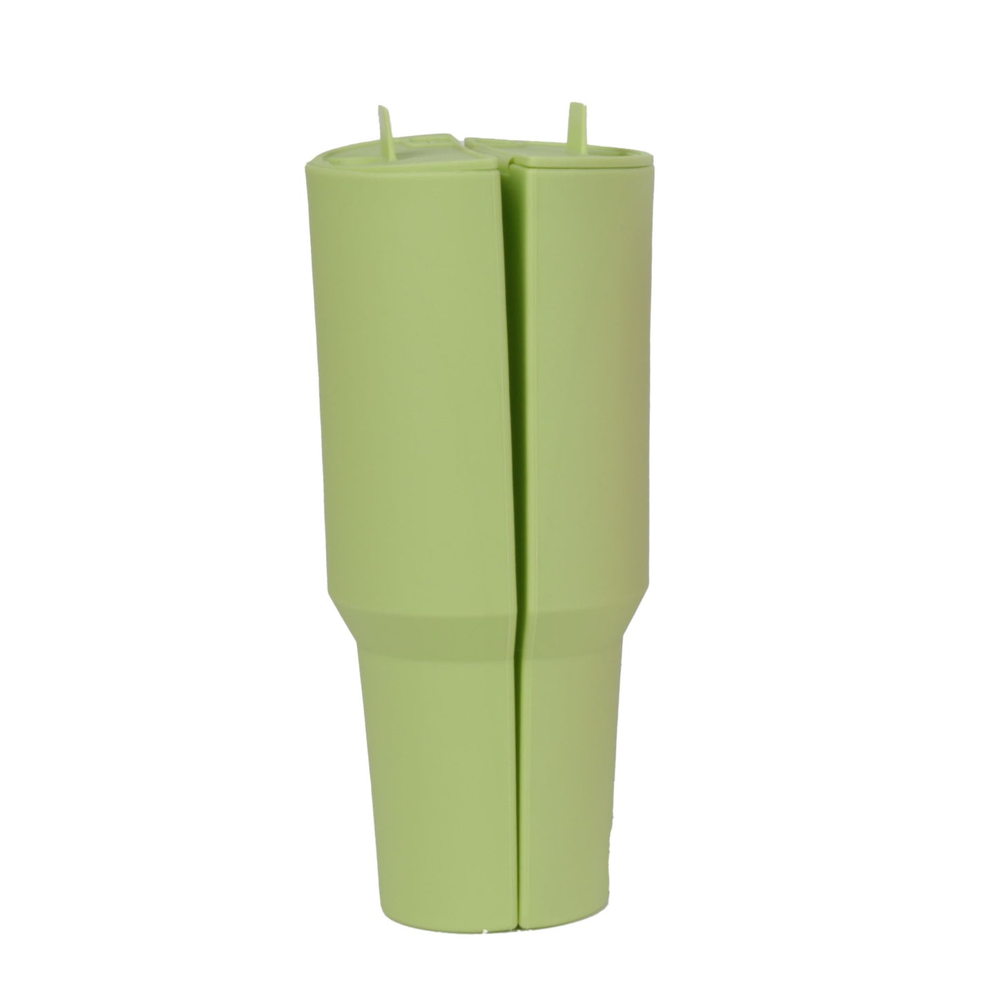 Green 40oz Silicone Dual-Chamber Cup Separator – Food-Grade Drink Divider, Cold Drink Mug with Separate Compartments, BPA-Free Silicone Liner for Beverages, Juice, Coffee, and Tea