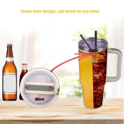 Orange 40oz Silicone Dual-Chamber Cup Separator - Food-Grade Drink Divider, Cold Drink Mug with Separate Compartments, BPA-Free Silicone Liner for Beverages, Juice, Coffee, and Tea