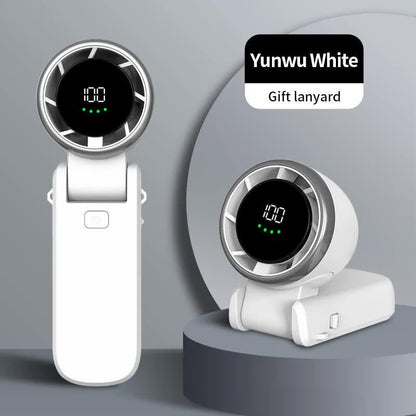 White Portable USB Rechargeable Handheld Fan with Digital Display - Mekamart Australia