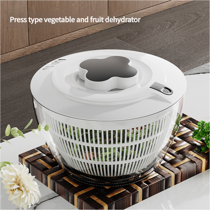 Transparent Black Manual Salad Spinner with Pressurized System - Efficient & Quick Vegetables Drying, Multiple Color Options