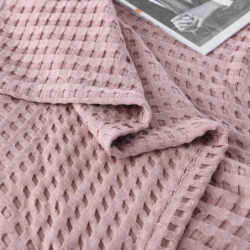 Cotton Waffle Blanket - Air Conditioning Blanket/Throw/Summer Quilt, 200*230cm,Gray - Mekamart Australia