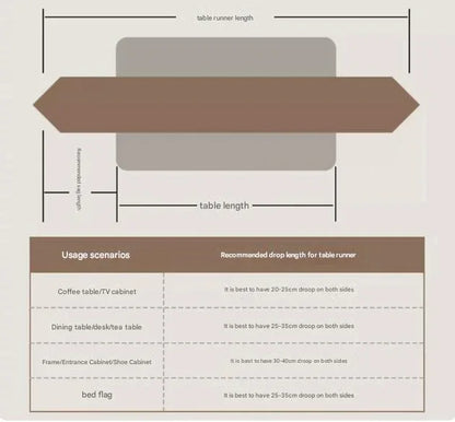 crushed Flower Elegant Green Botanical Table Runner with Tassels - 30x180cm - Mekamart Australia