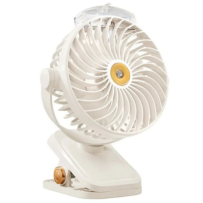 White Portable Clip-On Mist Fan - Rechargeable Cooling Fan with Adjustable Spray Modes - Mekamart Australia