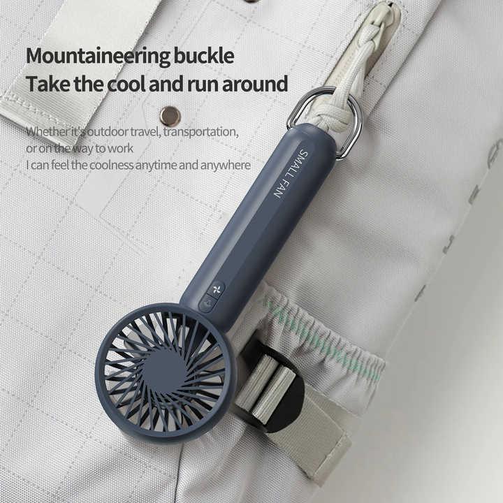 White Mini Handheld Rechargeable Fan - Portable USB-Powered Cooling with Keyring - Mekamart Australia