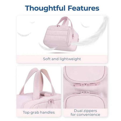 Black Waterproof Travel Duffle Bag - Lightweight Multi-Pocket Overnight Bag for Women