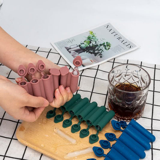 Black Reusable Silicone Ice Stick Mold - 10-Piece Set for Drinks and Bottles (6 x 1.2 cm per Stick) - Mekamart Australia