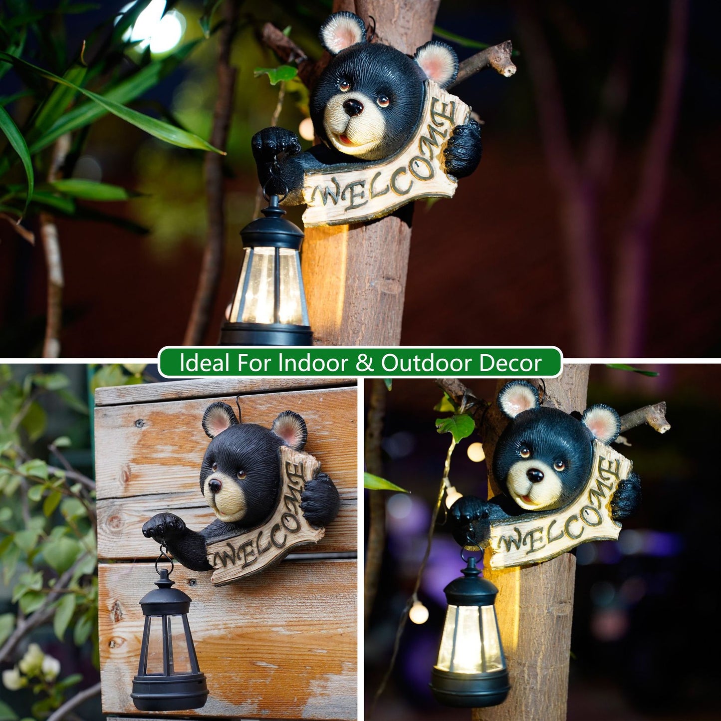 Solar-Powered Gargoyle Statue with LED Lantern - Gothic Outdoor Halloween Garden Decor